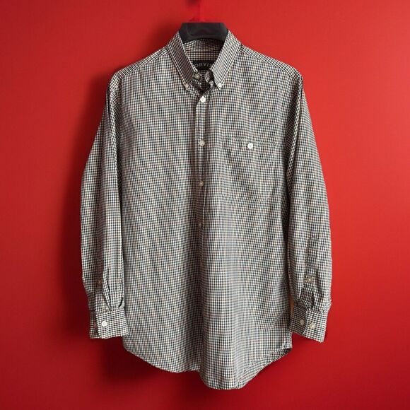 Orvis Multicolored Brown Check Button Down Shirt Men's Size Medium Casual Work - Picture 1 of 11